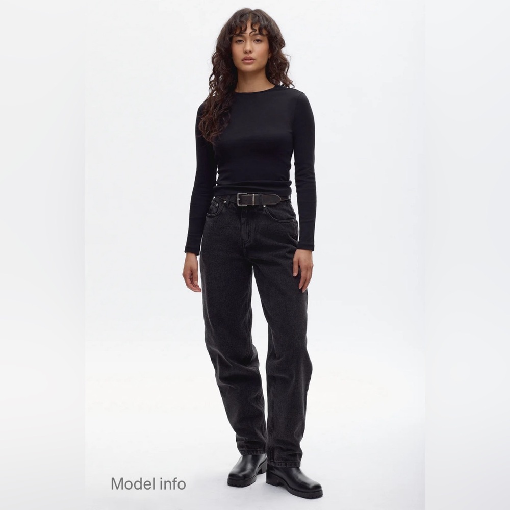 XS Kotn Black Fitted Long Sleeve Shirt